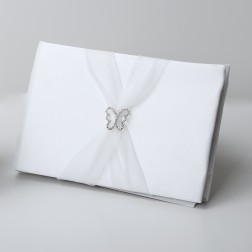 Butterfly Satin Guestbook with organza sash